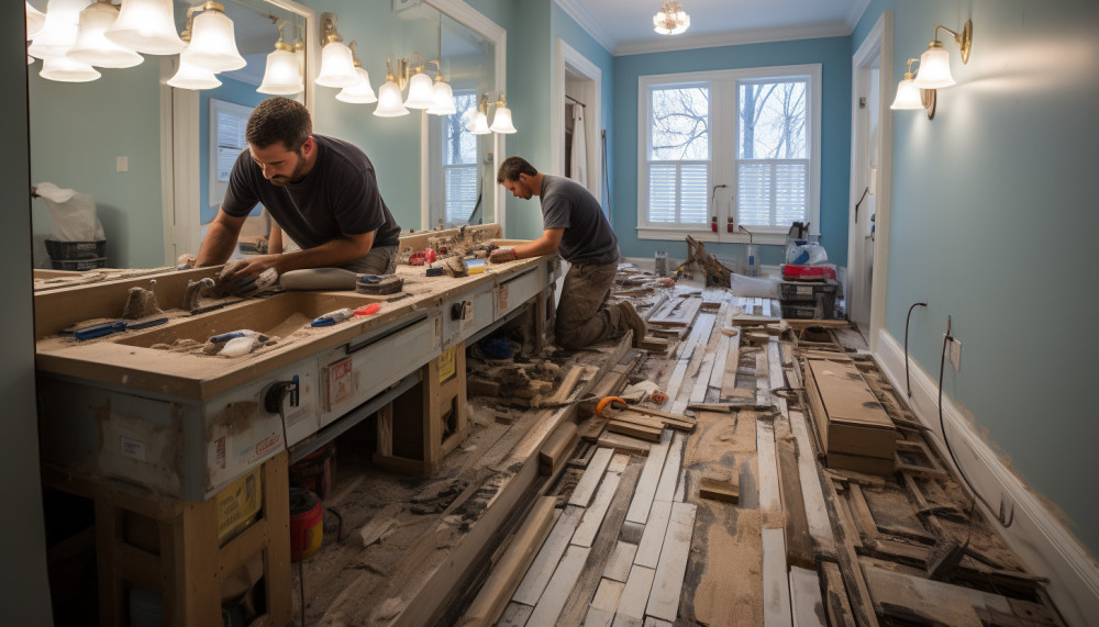 Installation of smartcore flooring in a bathroom